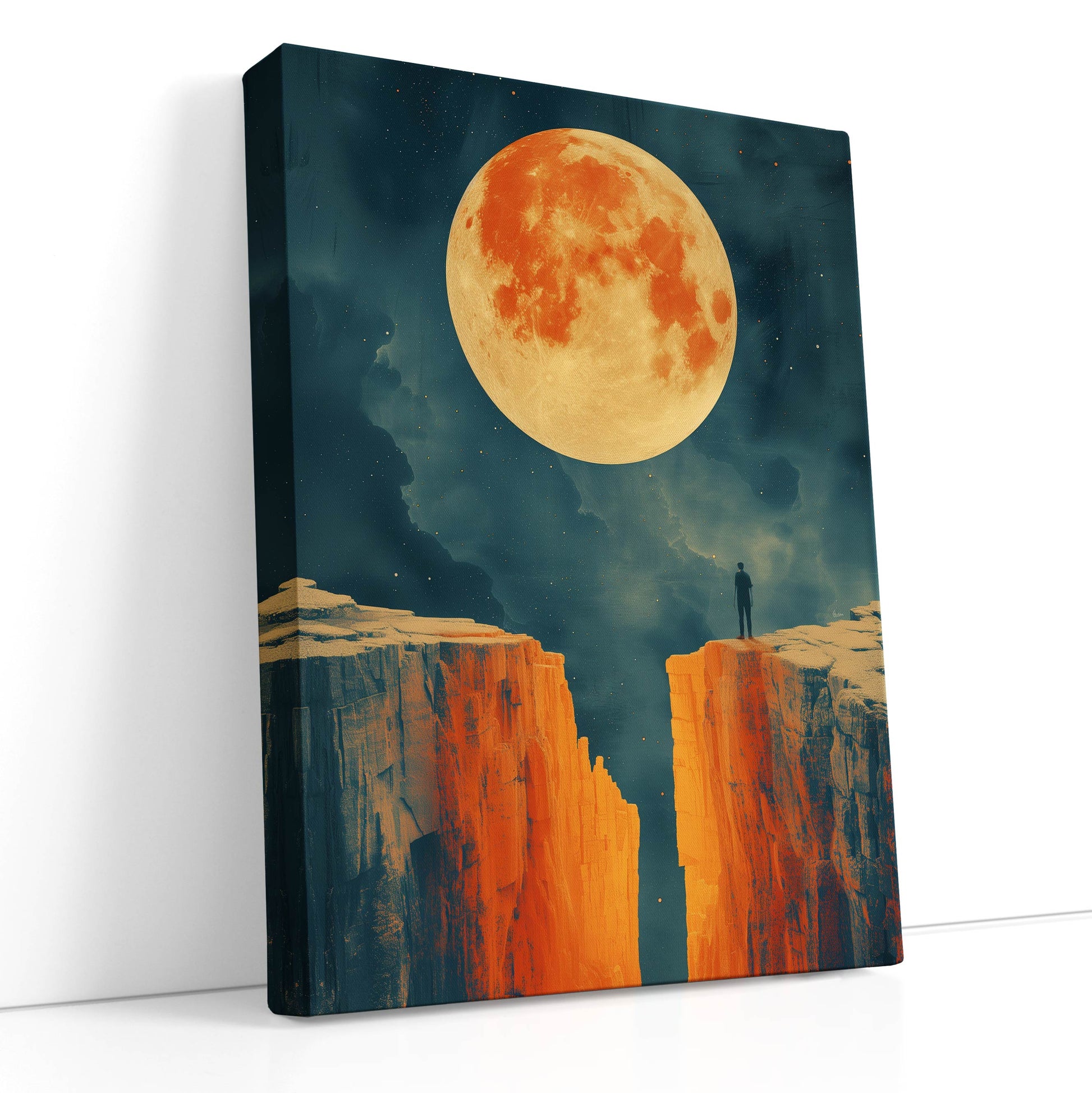 Solitary Figure Moonlight Canvas Print