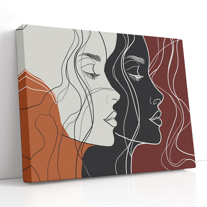 Modern Line Art Duo - Canvas Print