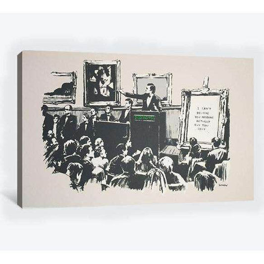 Banksy morons - Canvas printCanvas art arrives ready to hang, with hanging accessories included and no additional framing required. Every canvas print is hand-crafted, made on-demand at our workshop and expertly stretched around 100% North American Pine w