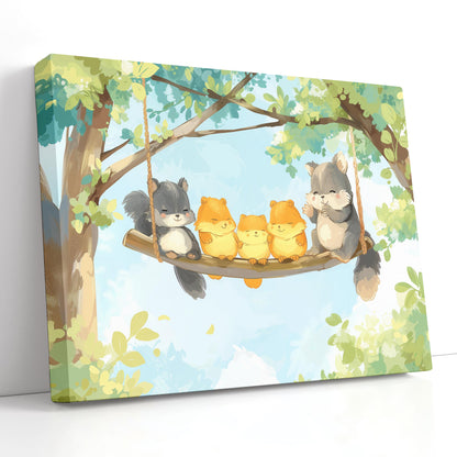 Canvas Print Squirrel Swing 