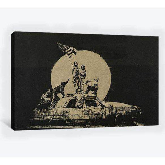 Banksy gold flag - Canvas printCanvas art arrives ready to hang, with hanging accessories included and no additional framing required. Every canvas print is hand-crafted, made on-demand at our workshop and expertly stretched around 100% North American Pin