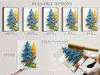 Available options include a stretched canvas print fine art poster paper and floating frame. Select the perfect format for your Blue Forest artwork. Each option offers a unique aesthetic. The stretched canvas is ready to hang. The poster paper allows for custom framing. The floating frame adds a touch of elegance. Choose what suits your style.
