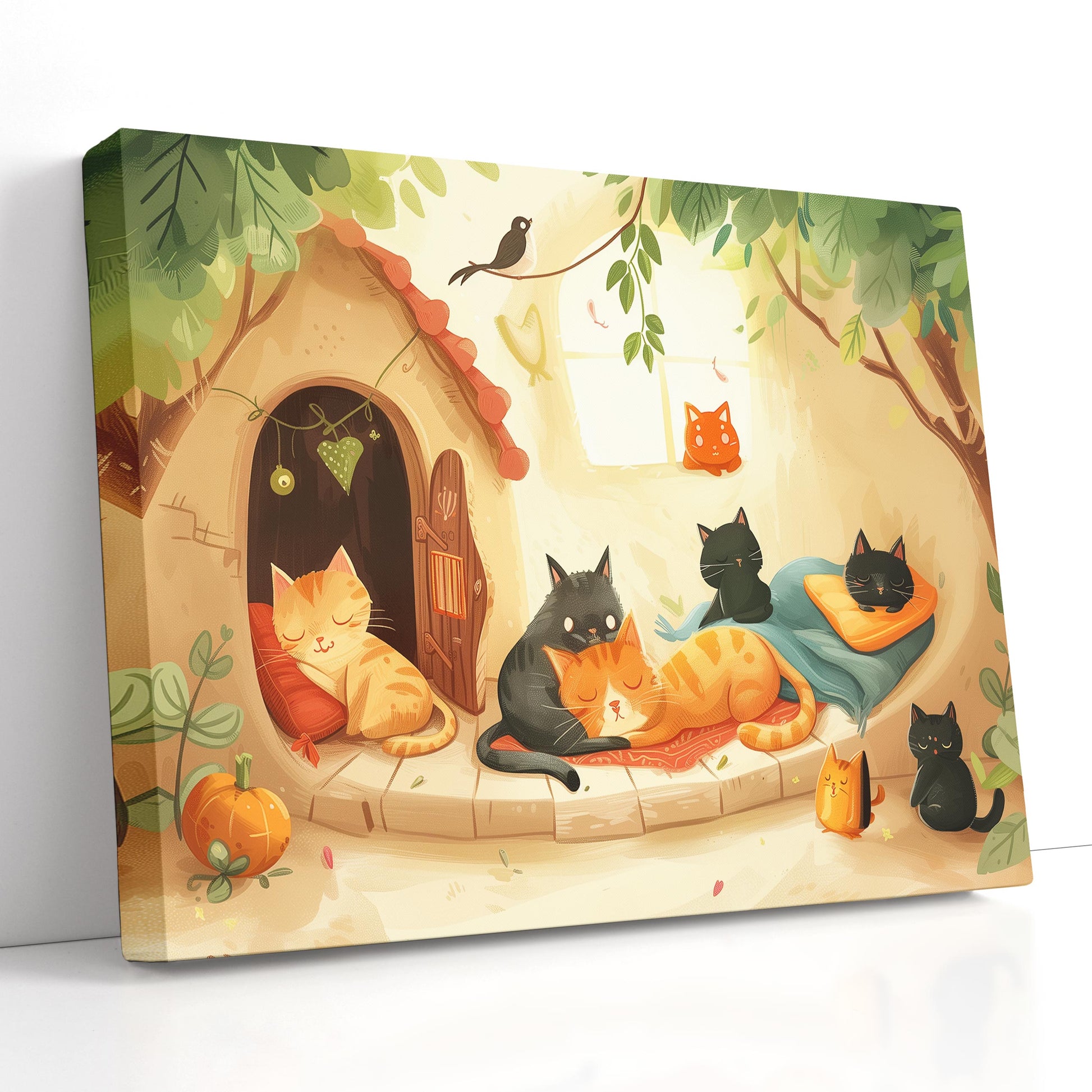  Charming Cat Scene Art Print