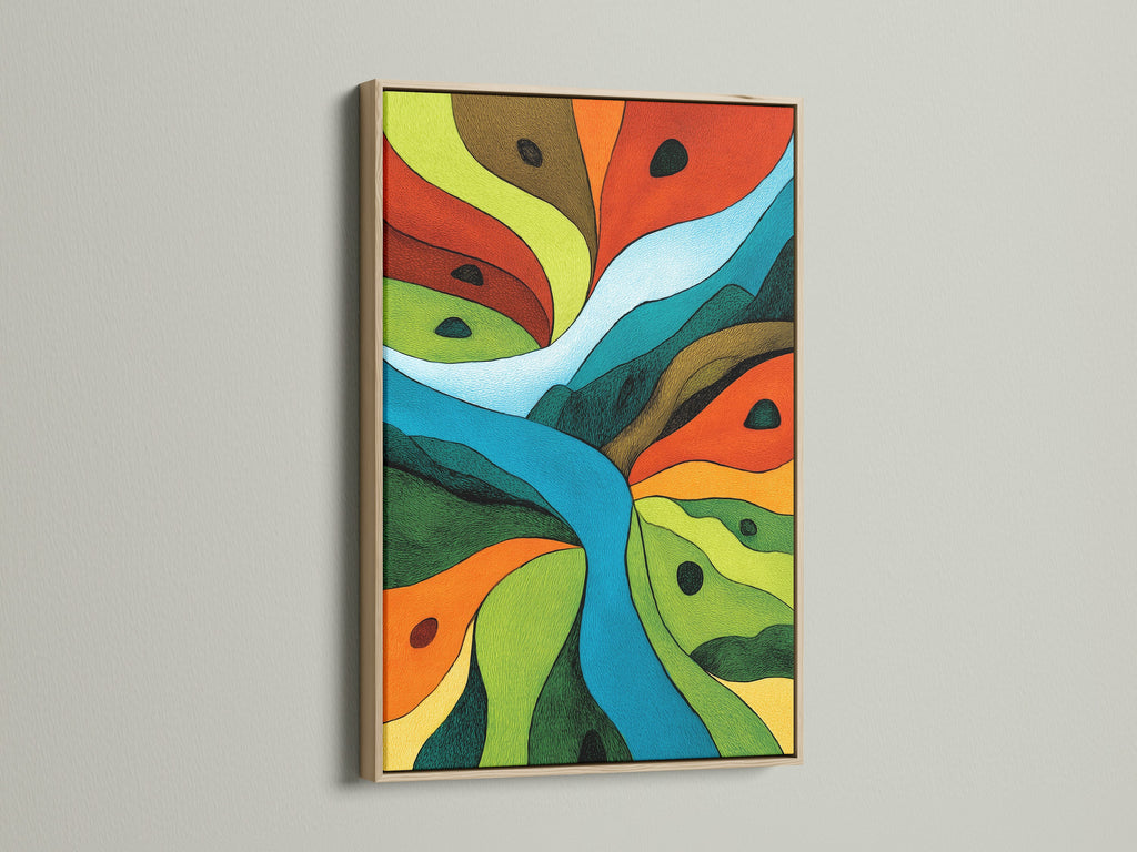 Artwork framed in oak. The natural wood grain adds warmth and sophistication. Elevate your artwork with our beautiful oak frames. Each frame is crafted to highlight the unique characteristics of your artwork.