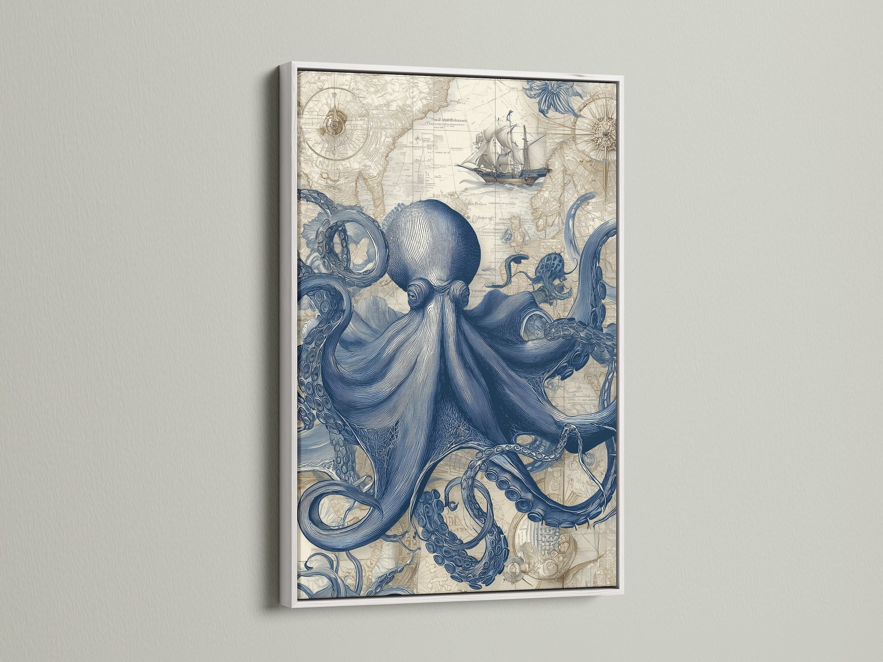 A white frame presents artwork in a clean modern style. The bright white enhances the colors and details. Transform your walls with framed art that inspires and captivates.