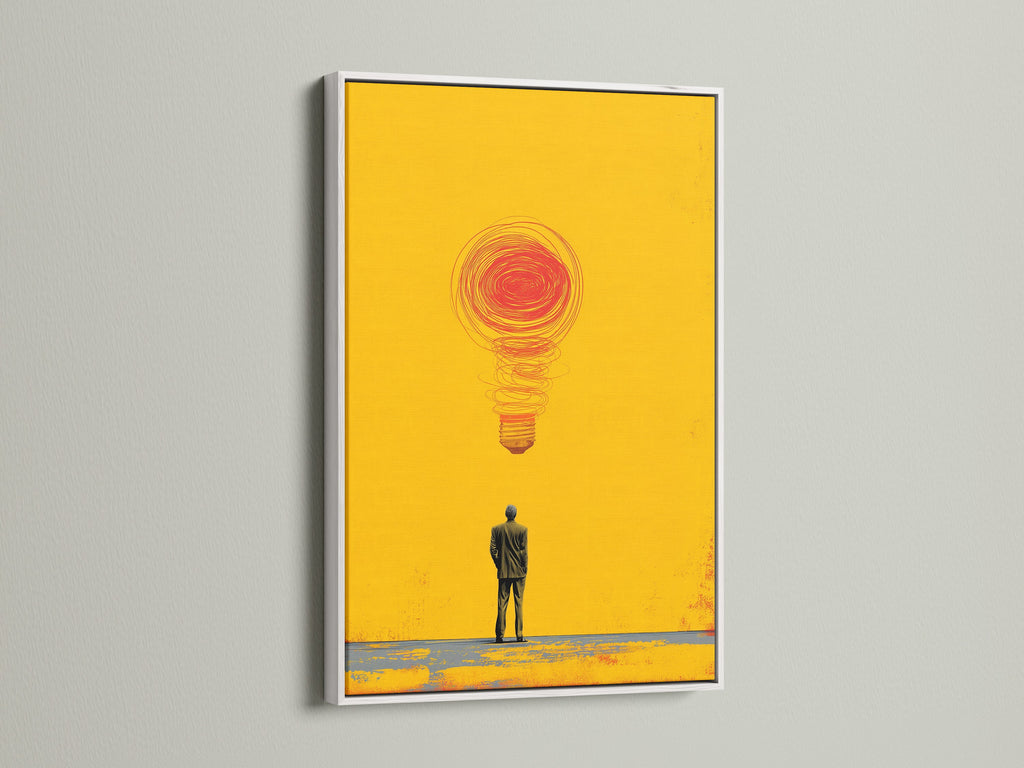 A white frame displays a piece of artwork. The white frame offers a clean and modern look. This frame is ideal for various styles of art. The bright white enhances the artwork's colors. It is a versatile choice to showcase your art.