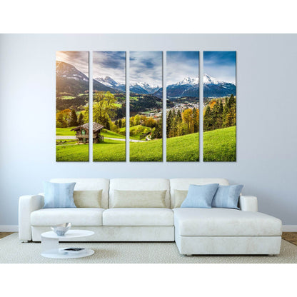 Village Among Beautiful Mountains In the Bavarian Alps №04228 Ready to Hang Canvas PrintCanvas art arrives ready to hang, with hanging accessories included and no additional framing required. Every canvas print is hand-crafted, made on-demand at our works