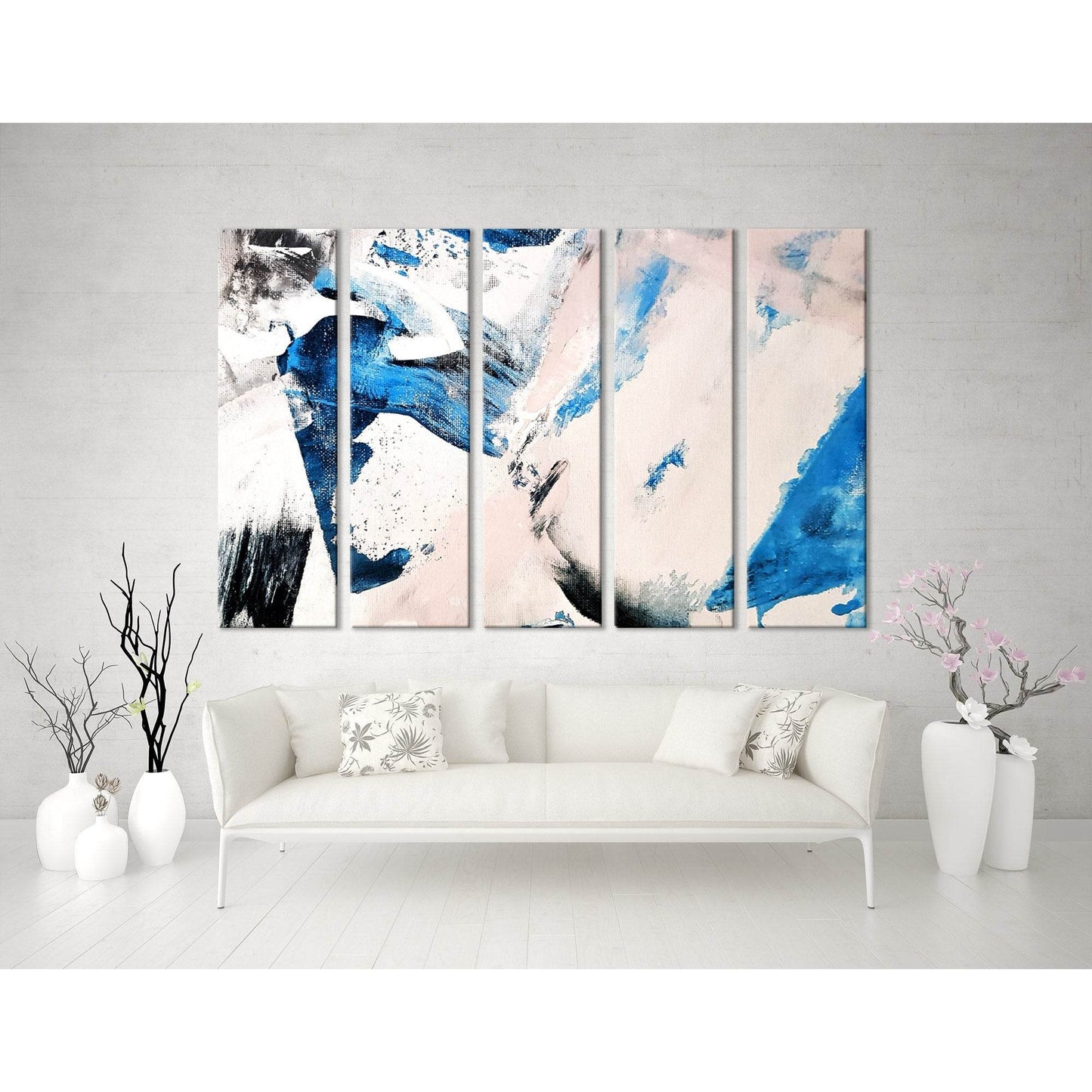 Blue, Black, White, Light Pink Abstract №04254 Ready to Hang Canvas PrintCanvas art arrives ready to hang, with hanging accessories included and no additional framing required. Every canvas print is hand-crafted, made on-demand at our workshop and expertl