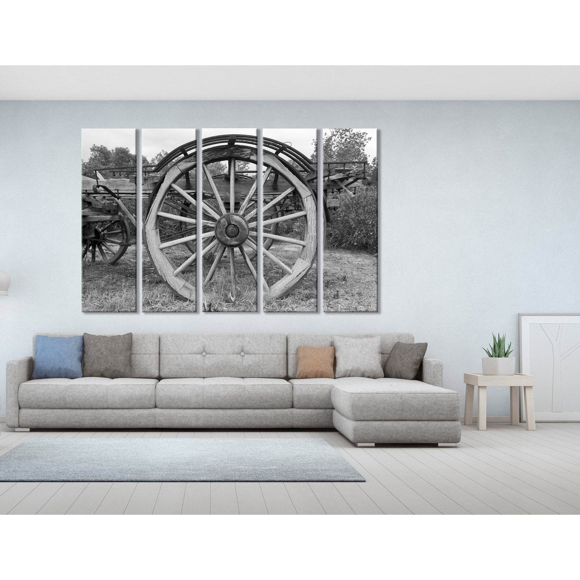 Old Wooden Wheels On The Farm 1/3/5 №04225 Ready to Hang Canvas PrintCanvas art arrives ready to hang, with hanging accessories included and no additional framing required. Every canvas print is hand-crafted, made on-demand at our workshop and expertly st
