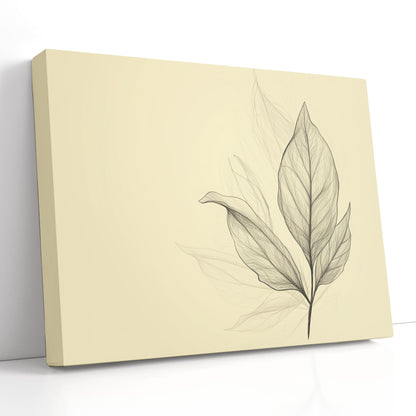 Line Art Leaf Canvas Print