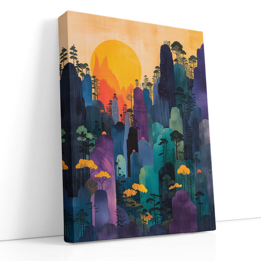 Twilight Tree Silhouettes Canvas Print