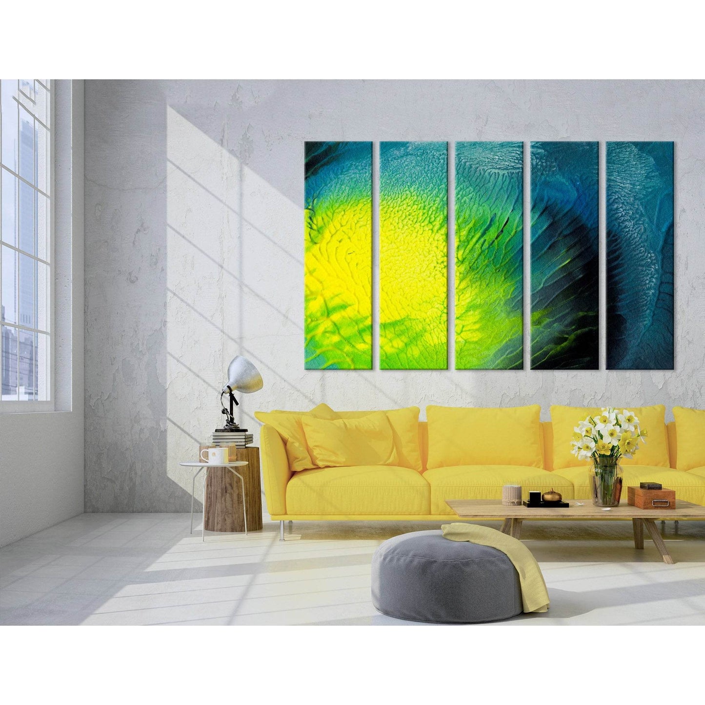 Yellow, Green And Blue Abstract №04300 Ready to Hang Canvas PrintCanvas art arrives ready to hang, with hanging accessories included and no additional framing required. Every canvas print is hand-crafted, made on-demand at our workshop and expertly stretc