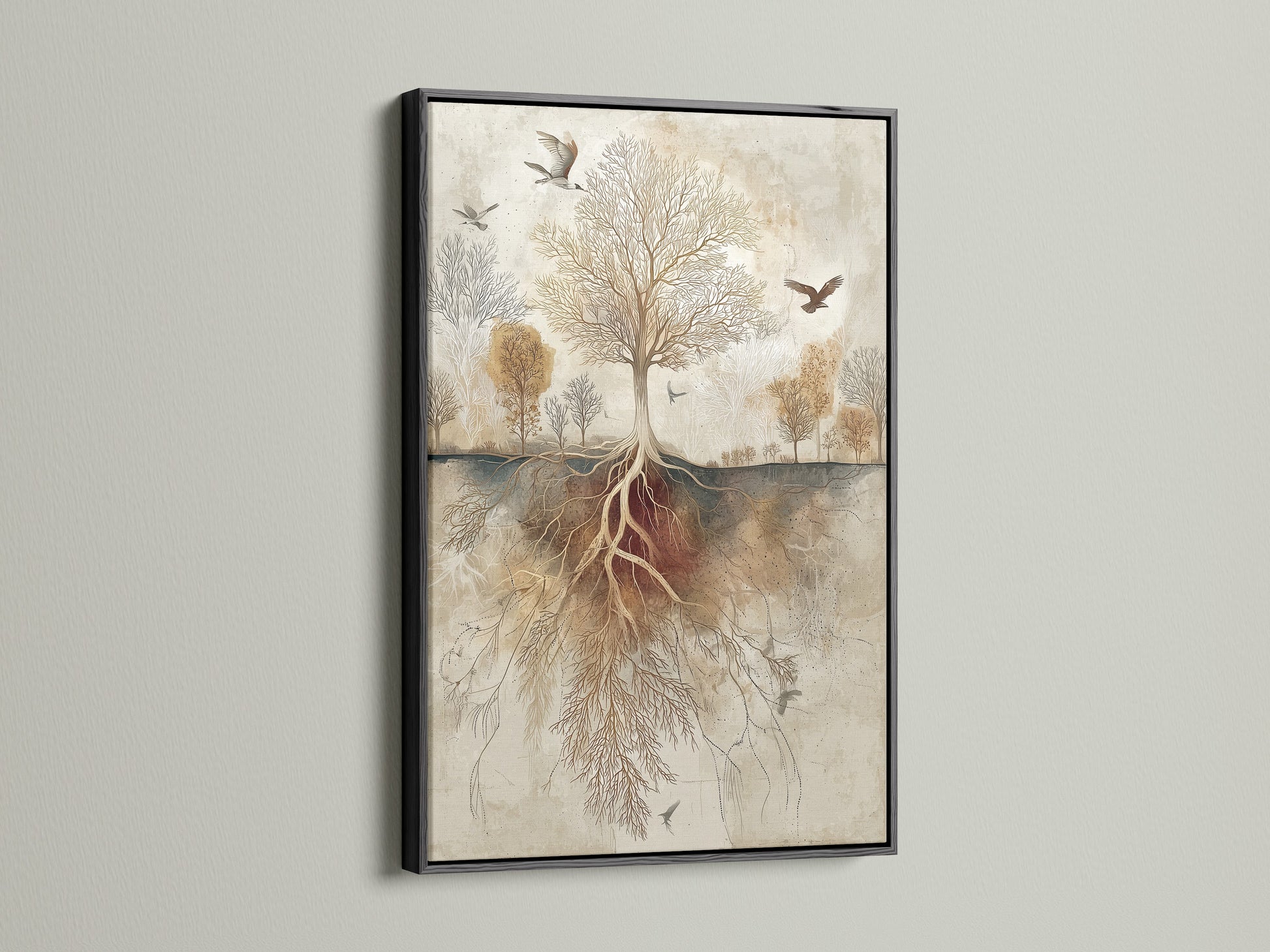 Check out this artwork in a black frame. A bold and stylish choice. The black frame adds depth and contrast. Perfect for contemporary or dramatic spaces. This framed art makes a statement. The black frame enhances the artwork. It creates a focal point in any room.