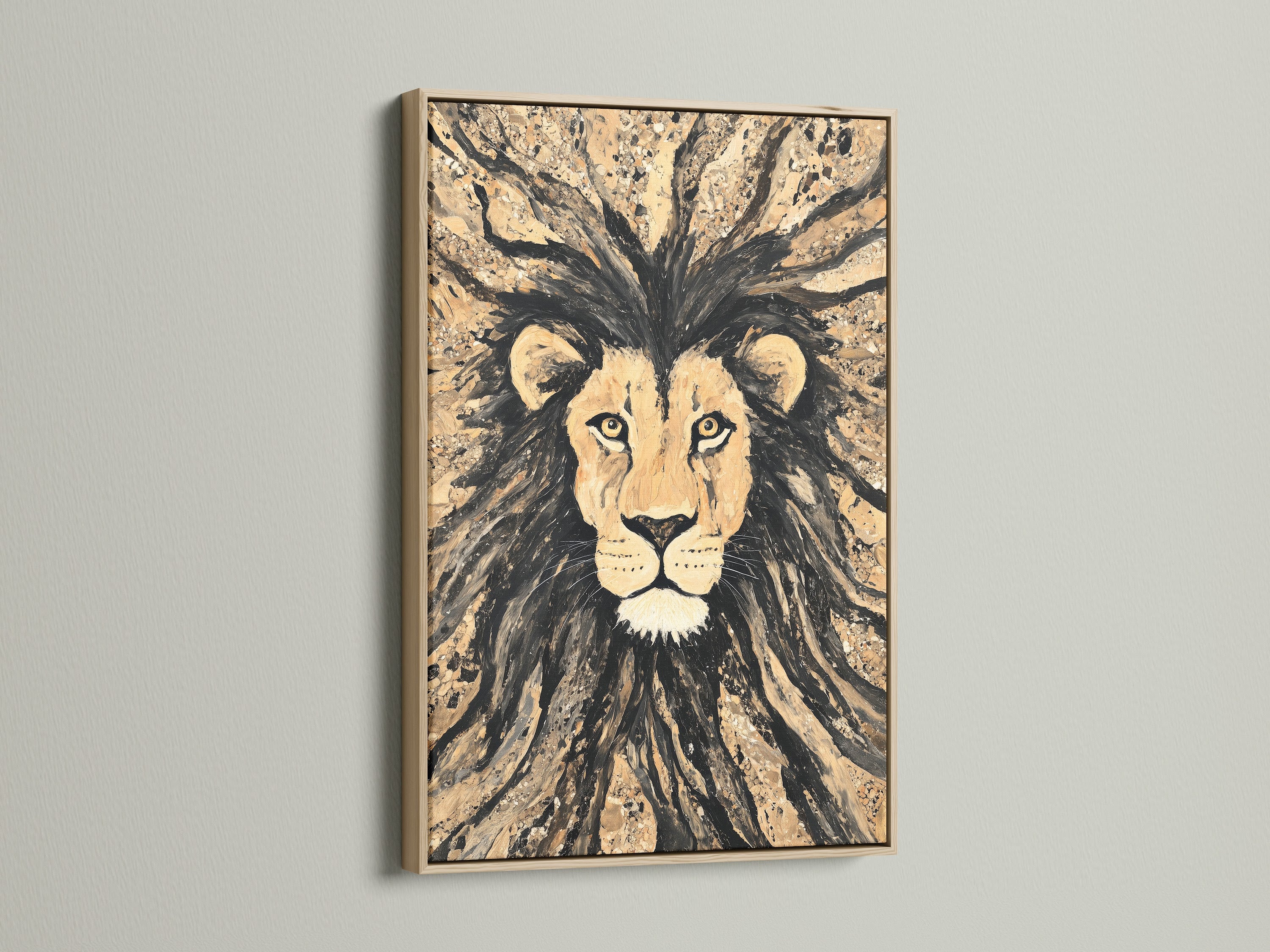 This showcases an oak frame. It's enhancing a piece of art. The natural wood grain brings warmth. It adds character to any room. It's perfect for a classic look. Elevate your art with an oak frame.