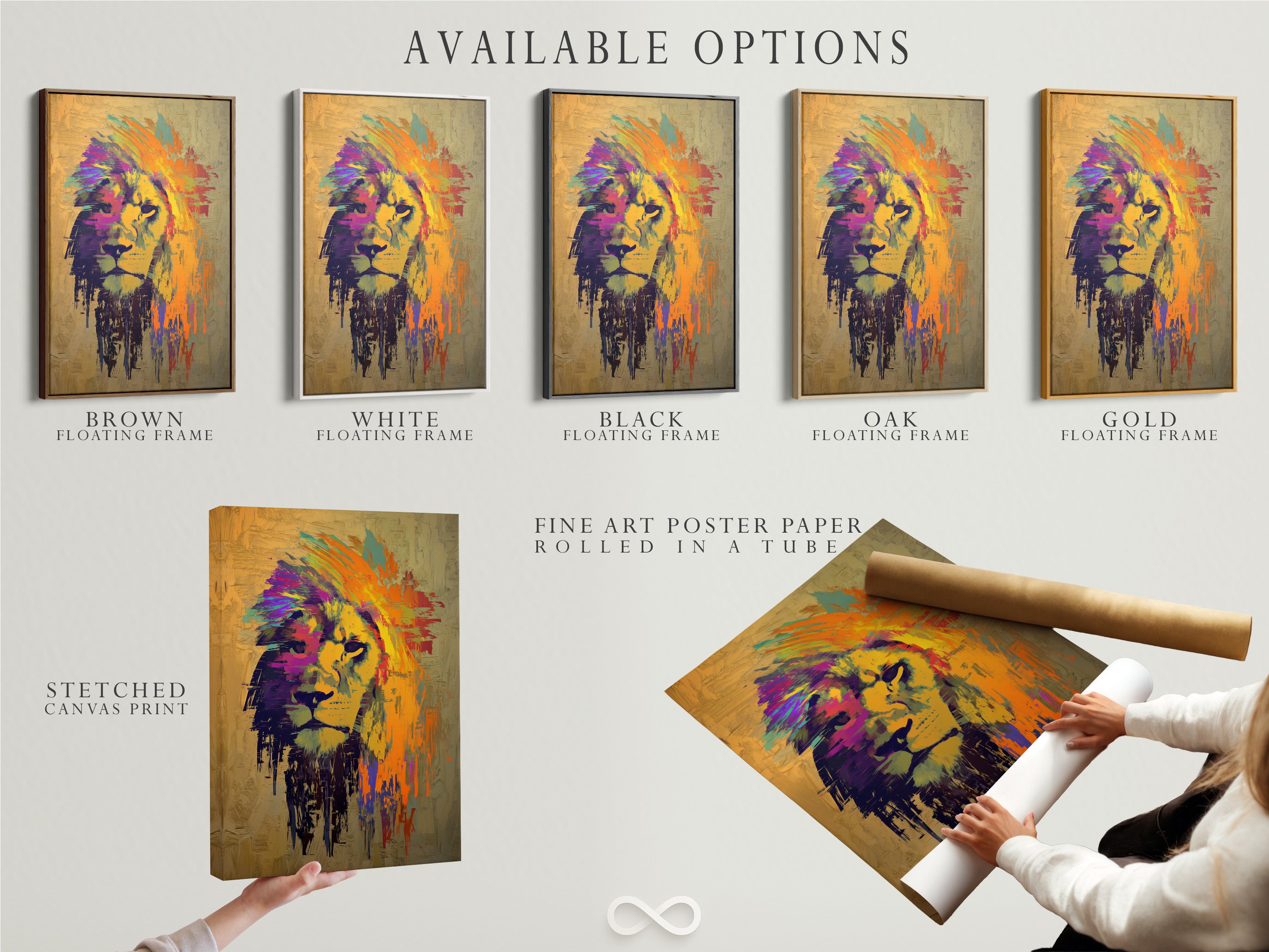 Explore the available options for artwork. Choose from stretched canvas prints. Select fine art poster paper. Consider a floating frame. Customize your artwork to suit your style. Transform your home with our diverse art formats.