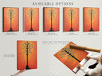 Explore available options for botanical tree artwork. Choose from stretched canvas prints fine art poster paper or a floating frame. The textured coral wall art background offers a modern touch. Personalize your art to fit your style.