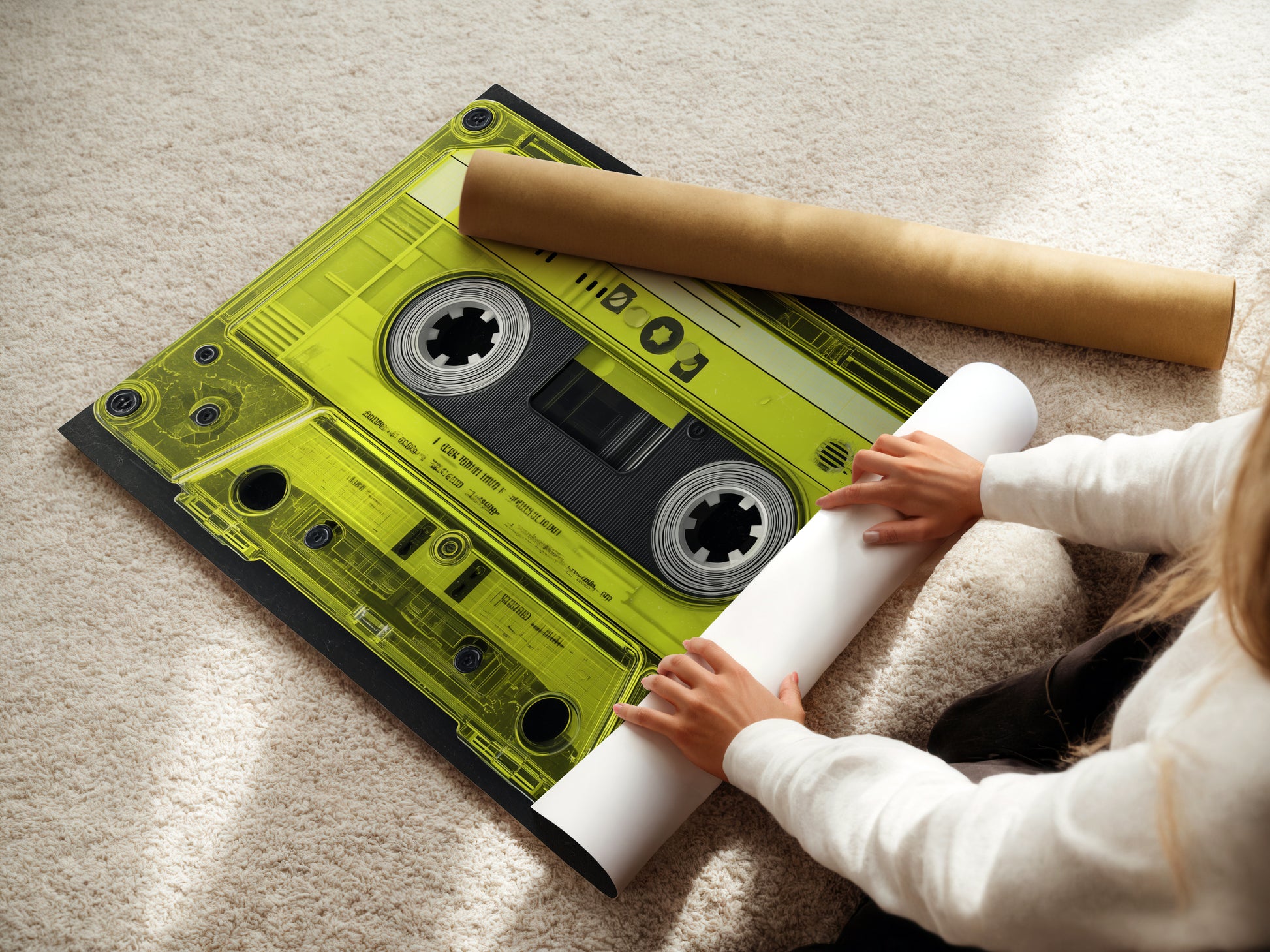 Poster option of cassette print being unrolled