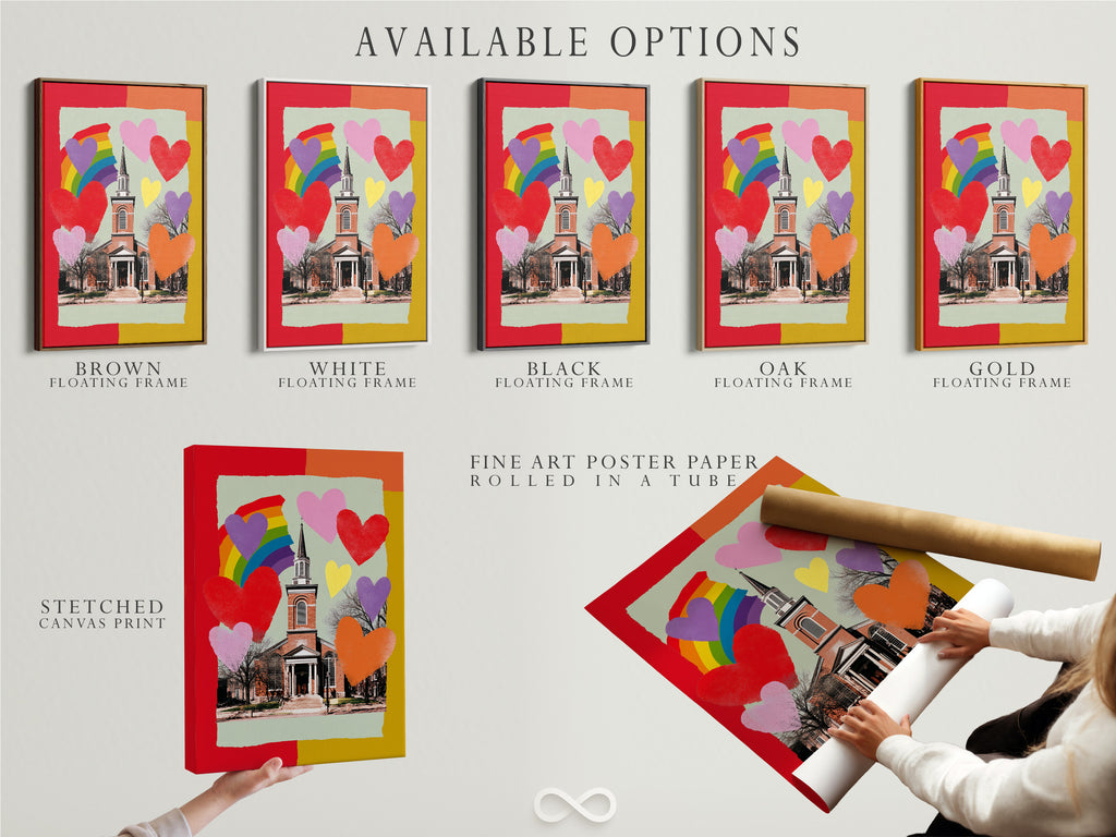 This image displays available artwork options. Options include stretched canvas prints fine art poster paper and floating frames. Customize your art to match your preferences. Explore our diverse options to create your perfect piece.