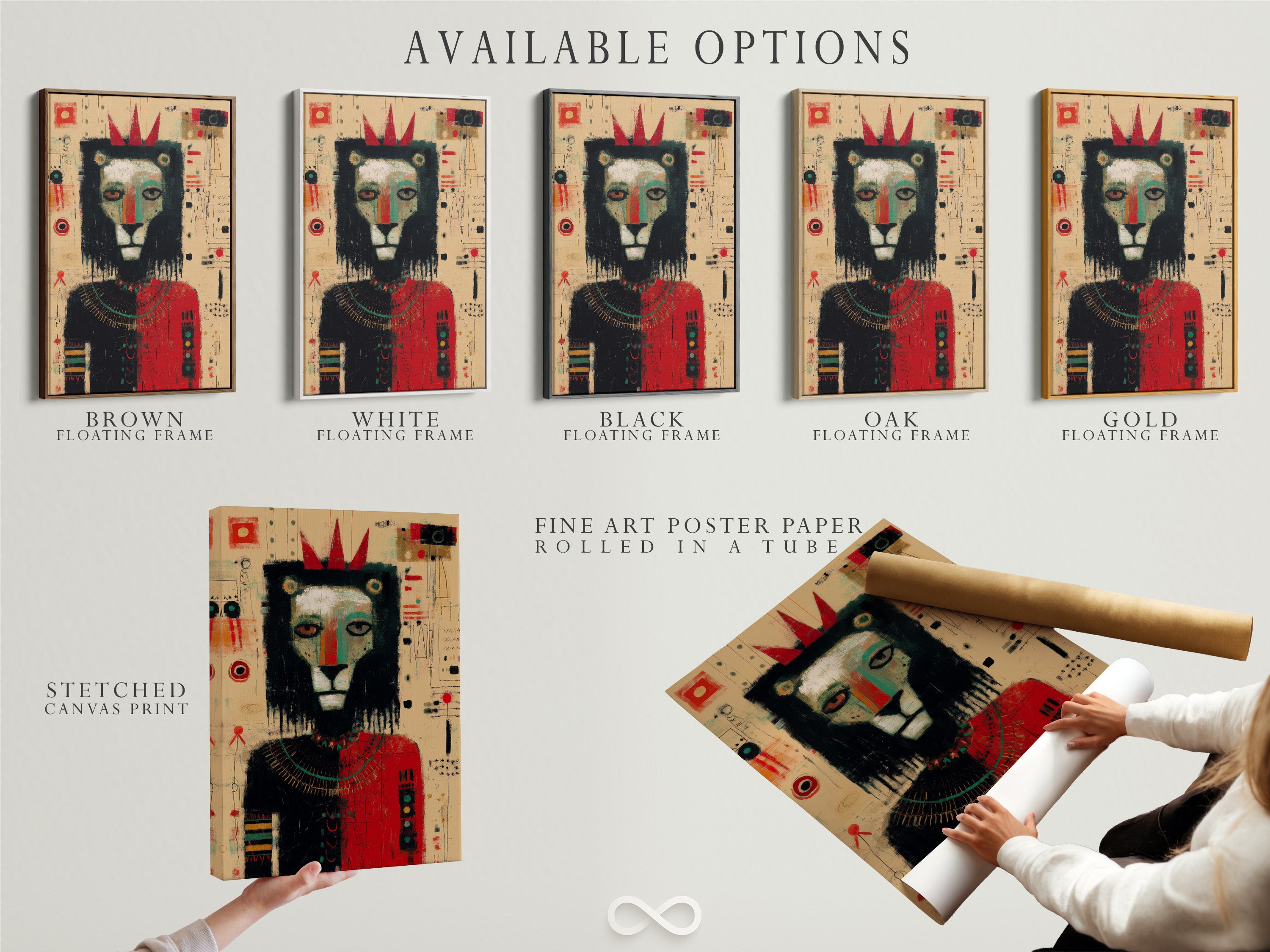 Explore available options for displaying your artwork. Choose from a stretched canvas print fine art poster paper or floating frame. Discover the perfect medium to showcase your unique style and artistic vision. Many options are available.