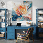 Florale Wandkunst - Eleganter Pfingstrosen-Leinwanddruck, Aquarell-Blumen-Kunstwerk, großes botanisches Gemälde, blühendes Blumendekor für Zuhause und Büro