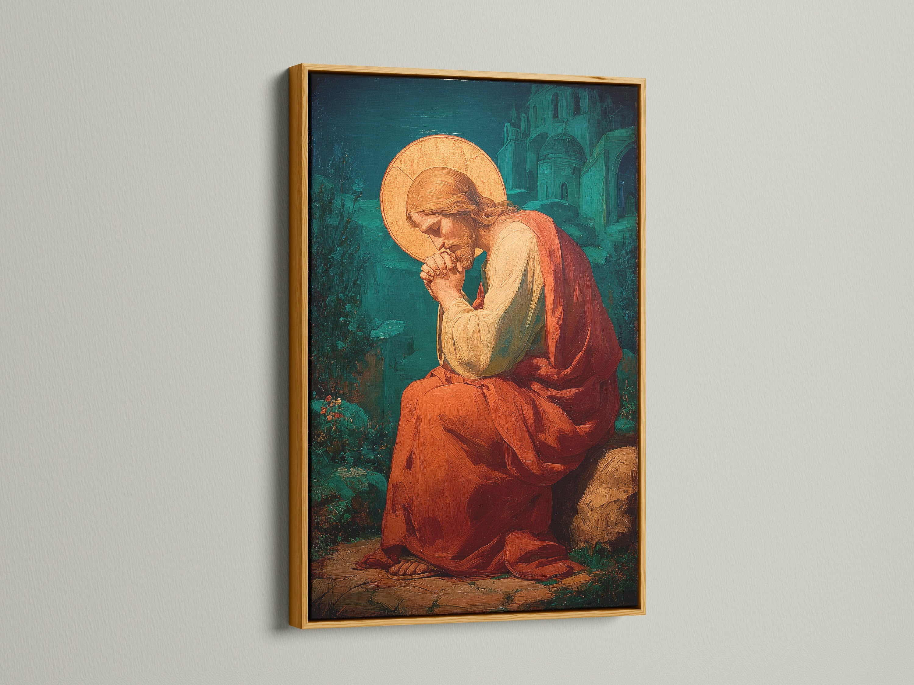 The artwork shimmers in a gold frame. The gold frame adds a touch of luxury and glamour. It enhances the artwork with a radiant glow. A statement piece for any art collection.