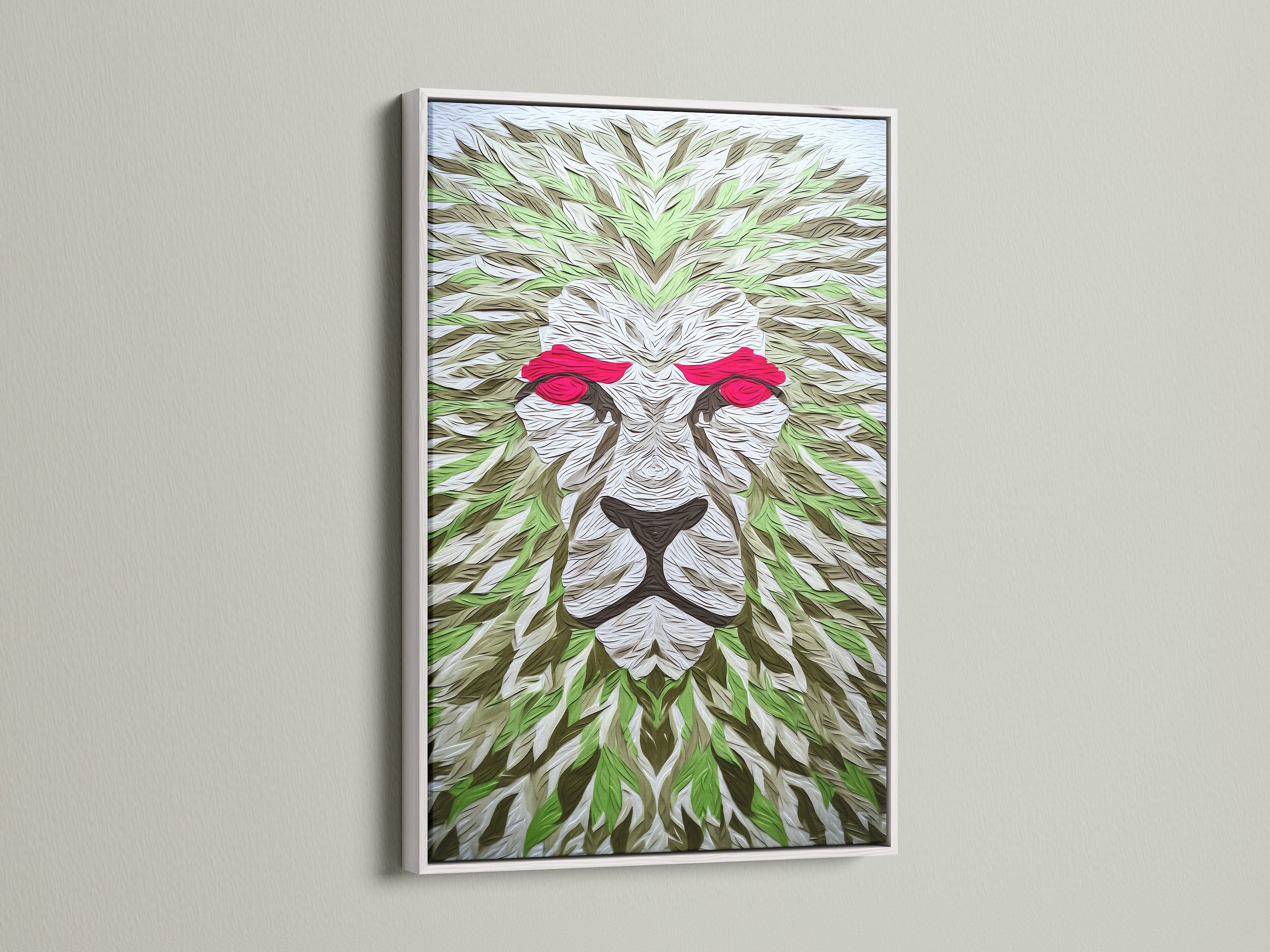 This is a white frame. It provides a clean modern look. The white frame makes artwork pop. Ideal for any home or office decor. The frame complements various art styles. Showcase your art with a sleek white frame. White offers versatility. It enhances artwork's visual impact.