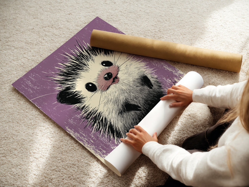 A woman rolling fine art poster paper. High-quality paper ensures your art looks its best. Discover our range of fine art paper options. Perfect for artists and art enthusiasts alike.