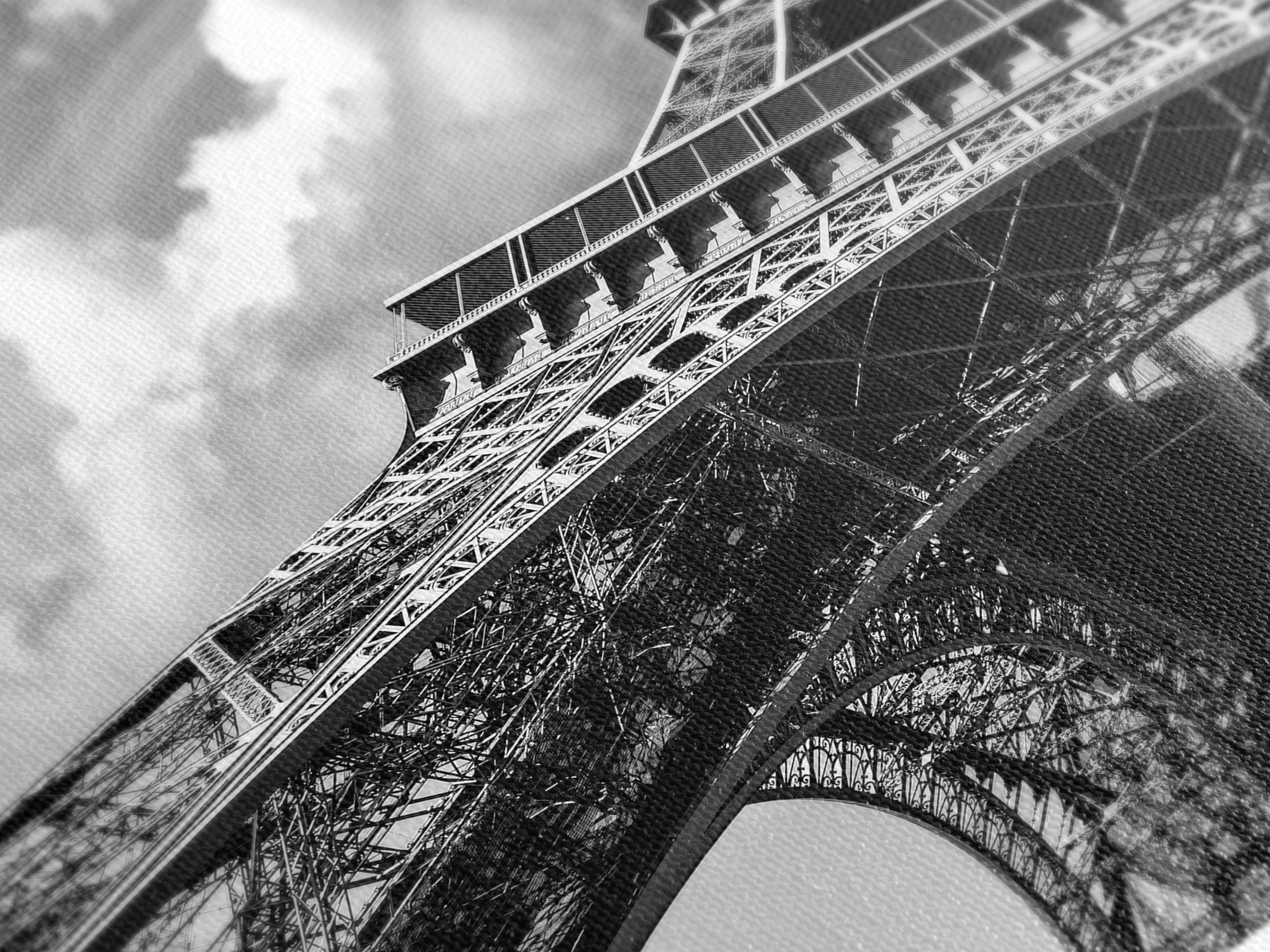 Eiffel Tower Wall Art - Large Paris Canvas Print, Modern Paris Wall Decor, Oversized Eiffel Tower Print, B&W Eiffel Tower Artwork on Canvas