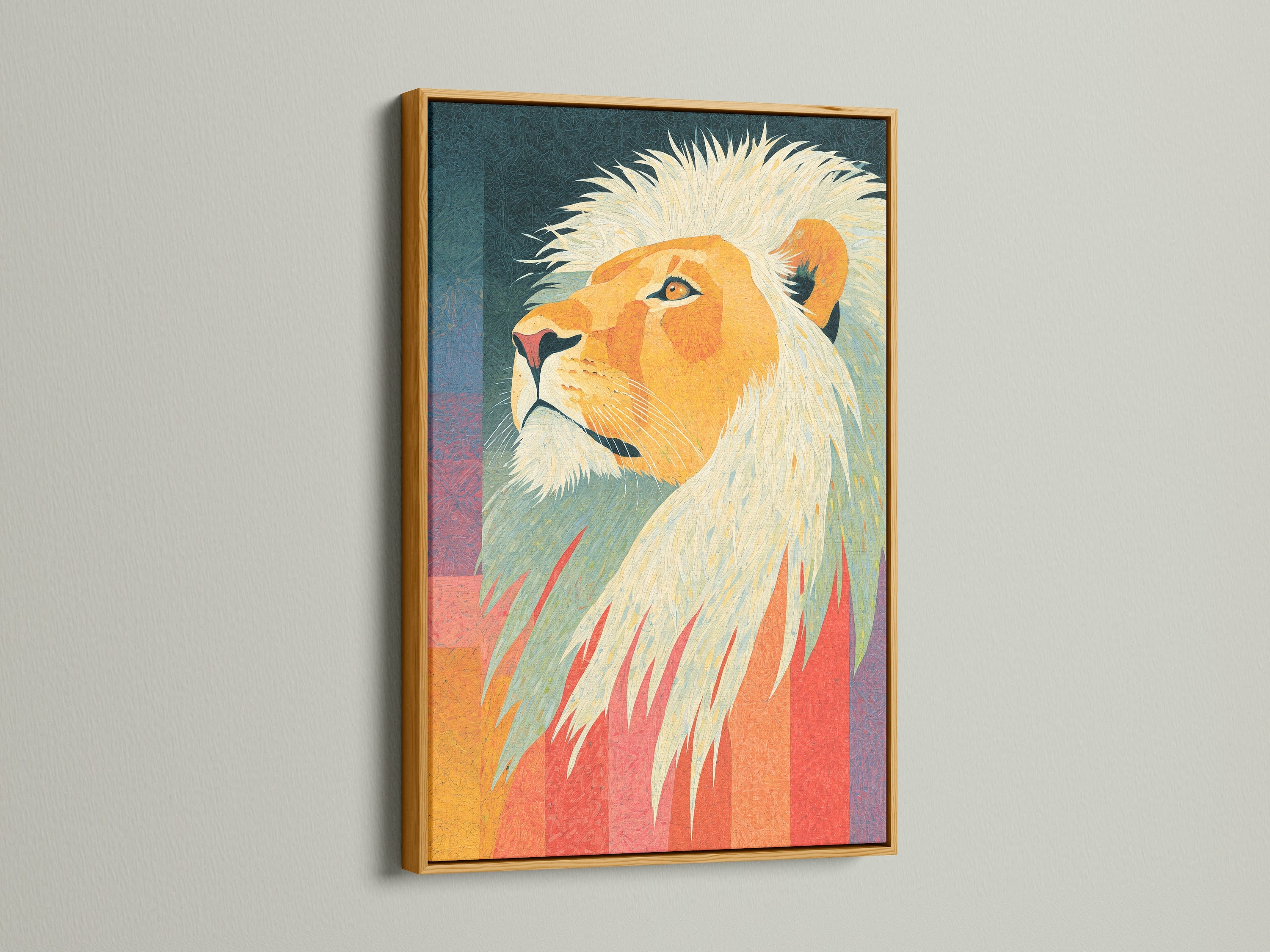 Artwork showcased in a gold frame. The gold frame adds a luxurious accent. See how the gold frame transforms the art. Discover the elegance a gold frame brings to your artwork. This frame adds a touch of glamour.