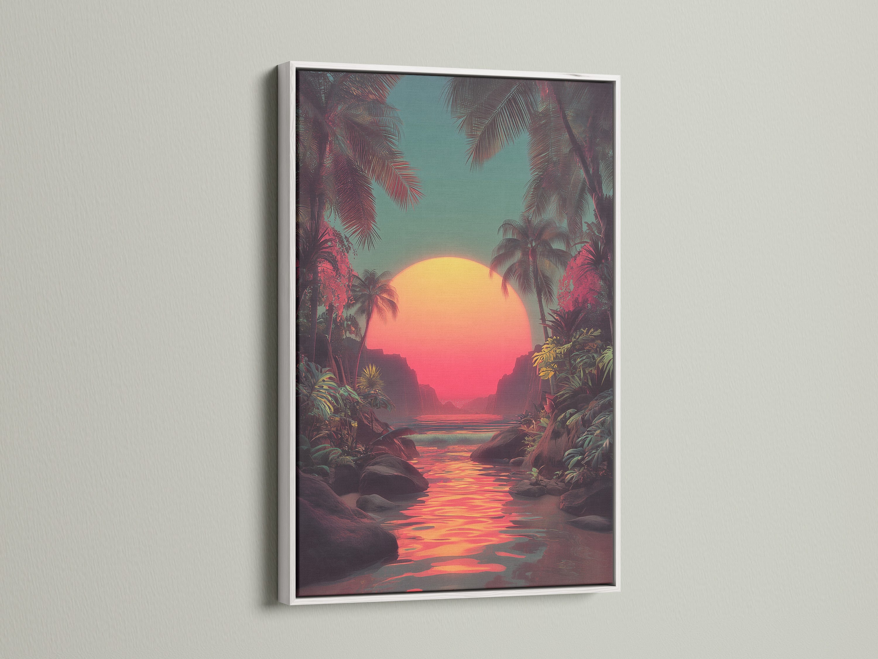 A pristine white frame surrounds a beautiful artwork. The white frame provides a clean modern look. It allows the artwork to truly stand out. Discover our white frames for a minimalist aesthetic. Transform your artwork with our stylish white frame options.