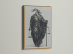 The Justice Scales Goat artwork is displayed in a gold frame. This surreal wall art brings a touch of mythology to your space. Perfect as legal office decor or for fantasy art enthusiasts. Add symbolic art to your study.