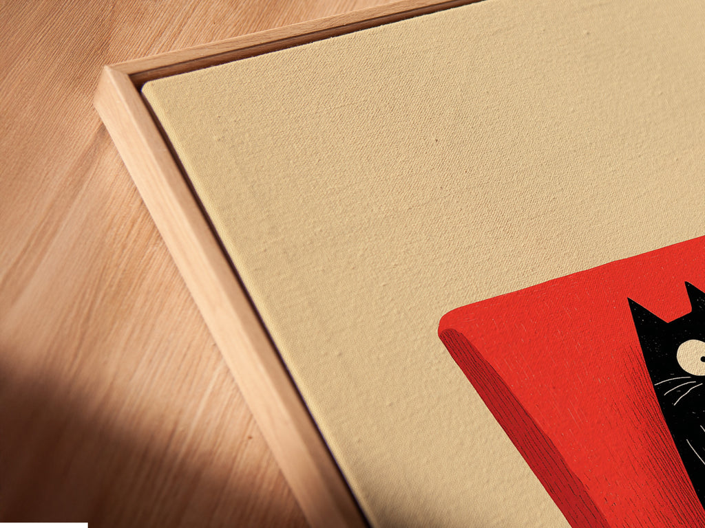 A canvas print is displayed in a floating frame. This close-up angle highlights the texture of the canvas. The floating frame adds depth to the artwork. A modern way to display art. It brings gallery style to your home.