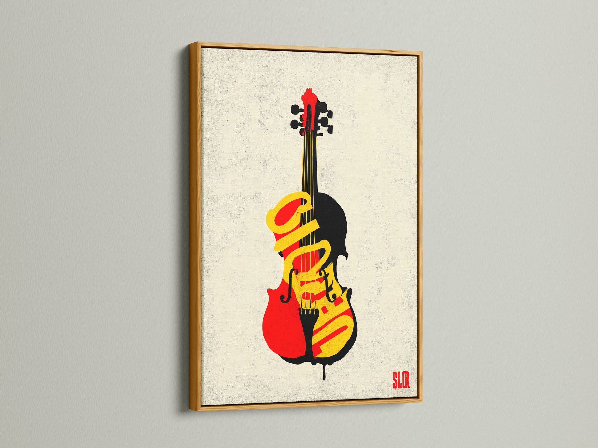 Admire music art with a touch of luxury. A gold frame highlights the violin graffiti canvas print. The metallic finish adds elegance and glamour. Elevate your art collection with this statement piece.