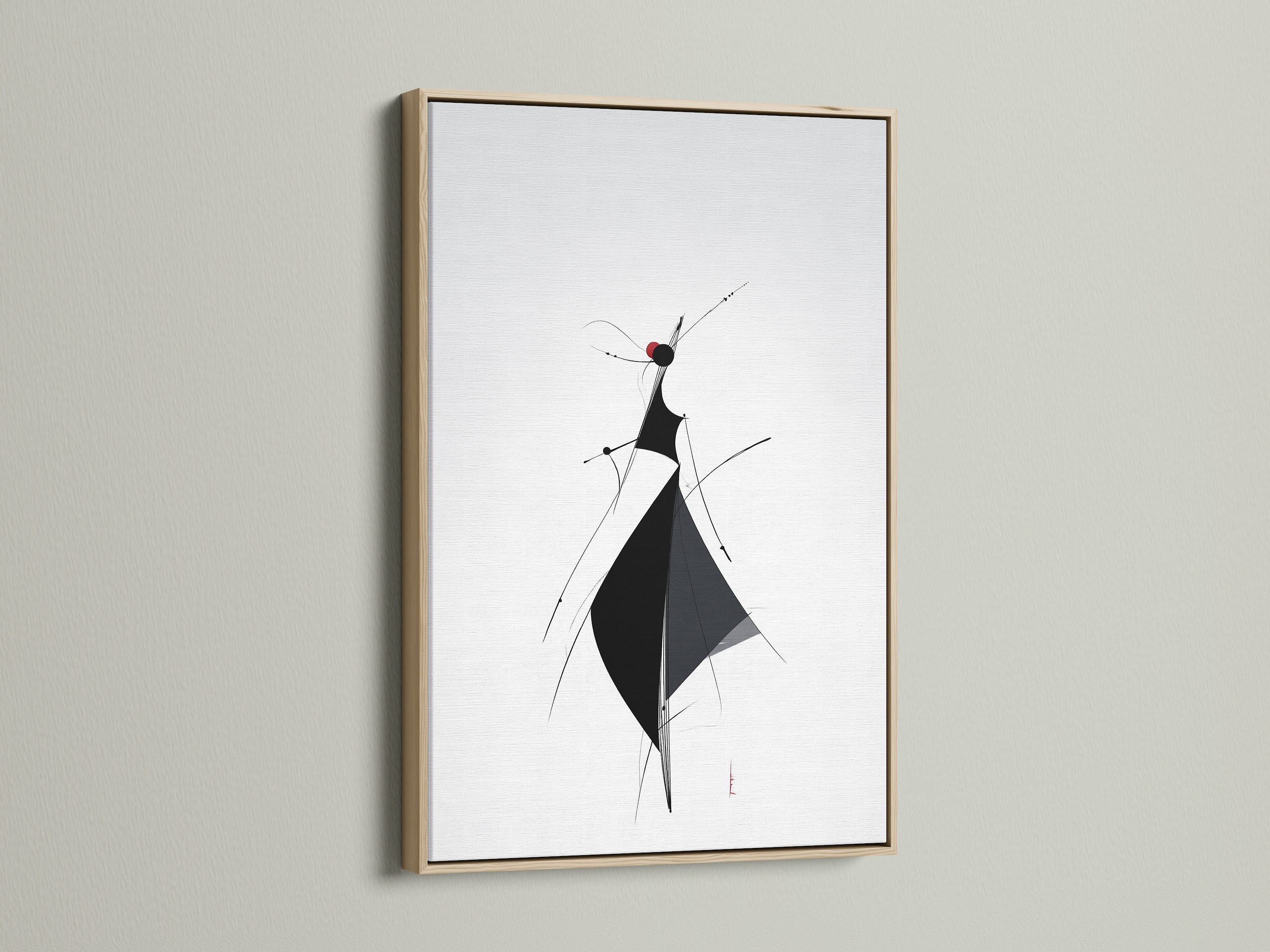 Artwork with a light oak frame on a wall. The oak frame provides a natural touch. This piece enhances the artwork's beauty. Discover the warmth and character of oak frames. Transform your living space with this elegant art. Perfect addition to any room.