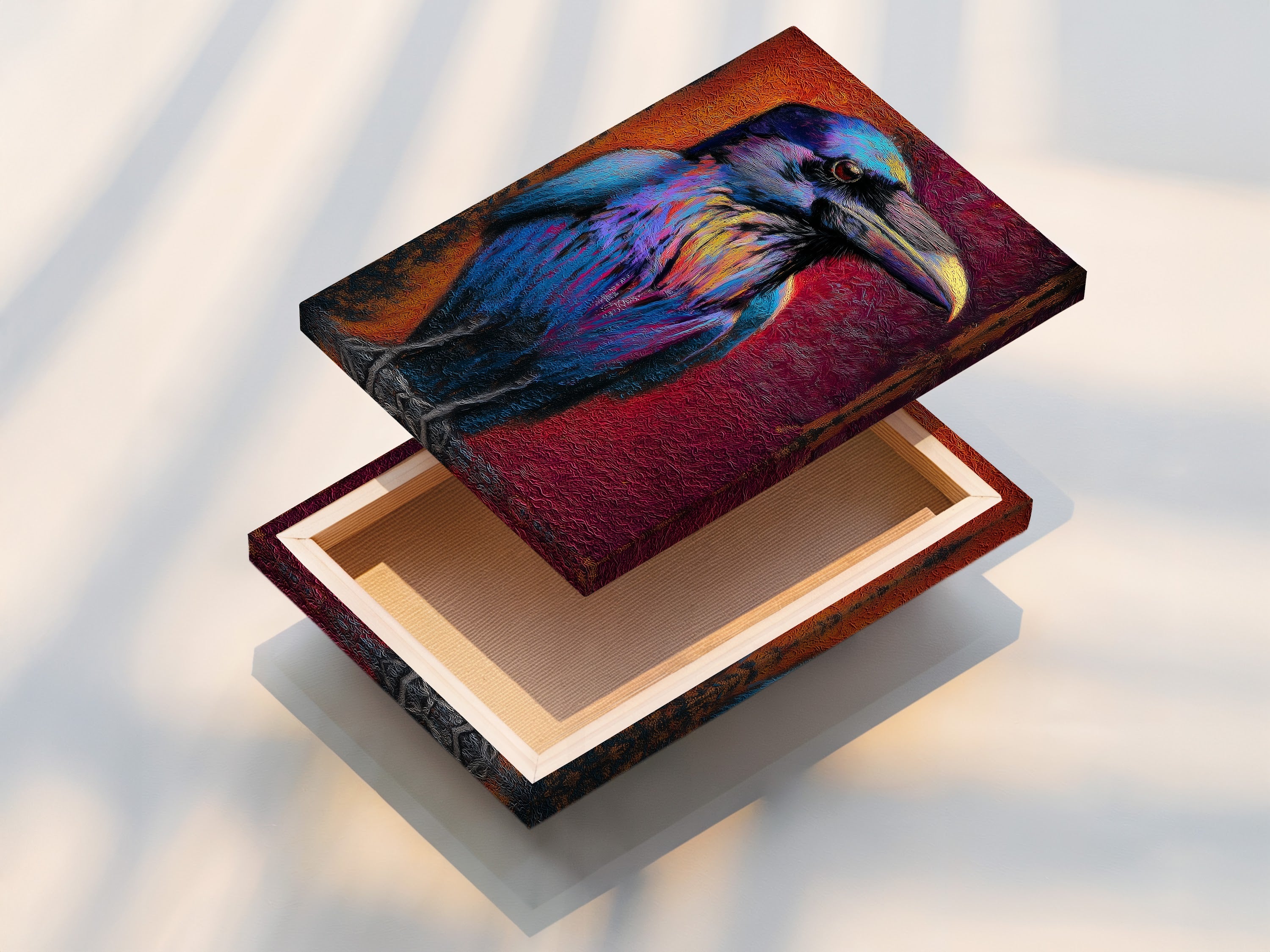 This is a stretched canvas print. The print is ready to hang. It offers a gallery wrapped look. It will bring artwork to life with vivid colors. This canvas print adds texture and depth. It is a stunning piece.