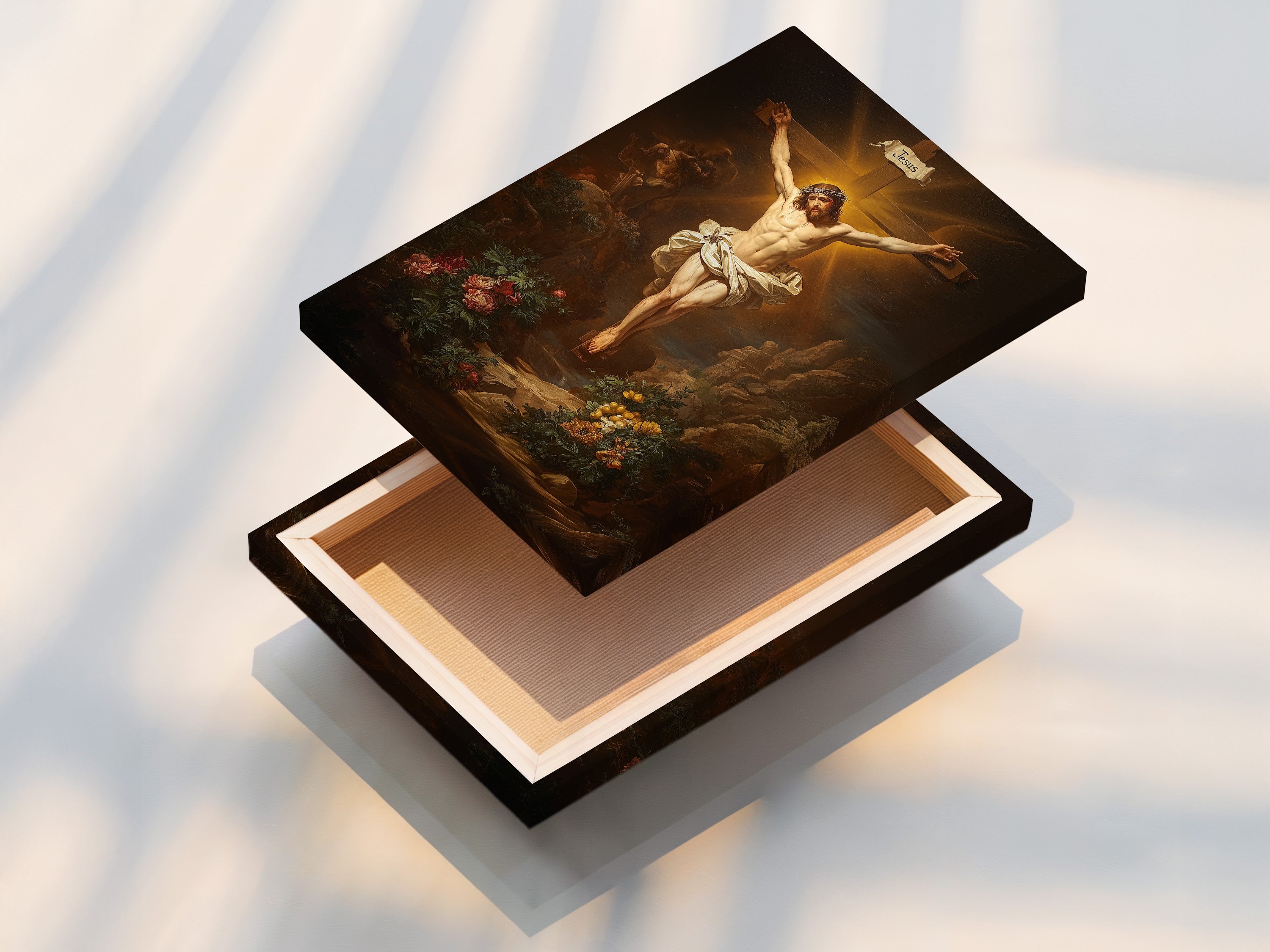 A stretched canvas print showcases vibrant art. The tight canvas surface ensures a smooth display. Ready to hang and enjoy in any space. Experience art with rich colors and stunning details. Add texture and depth to your walls effortlessly.