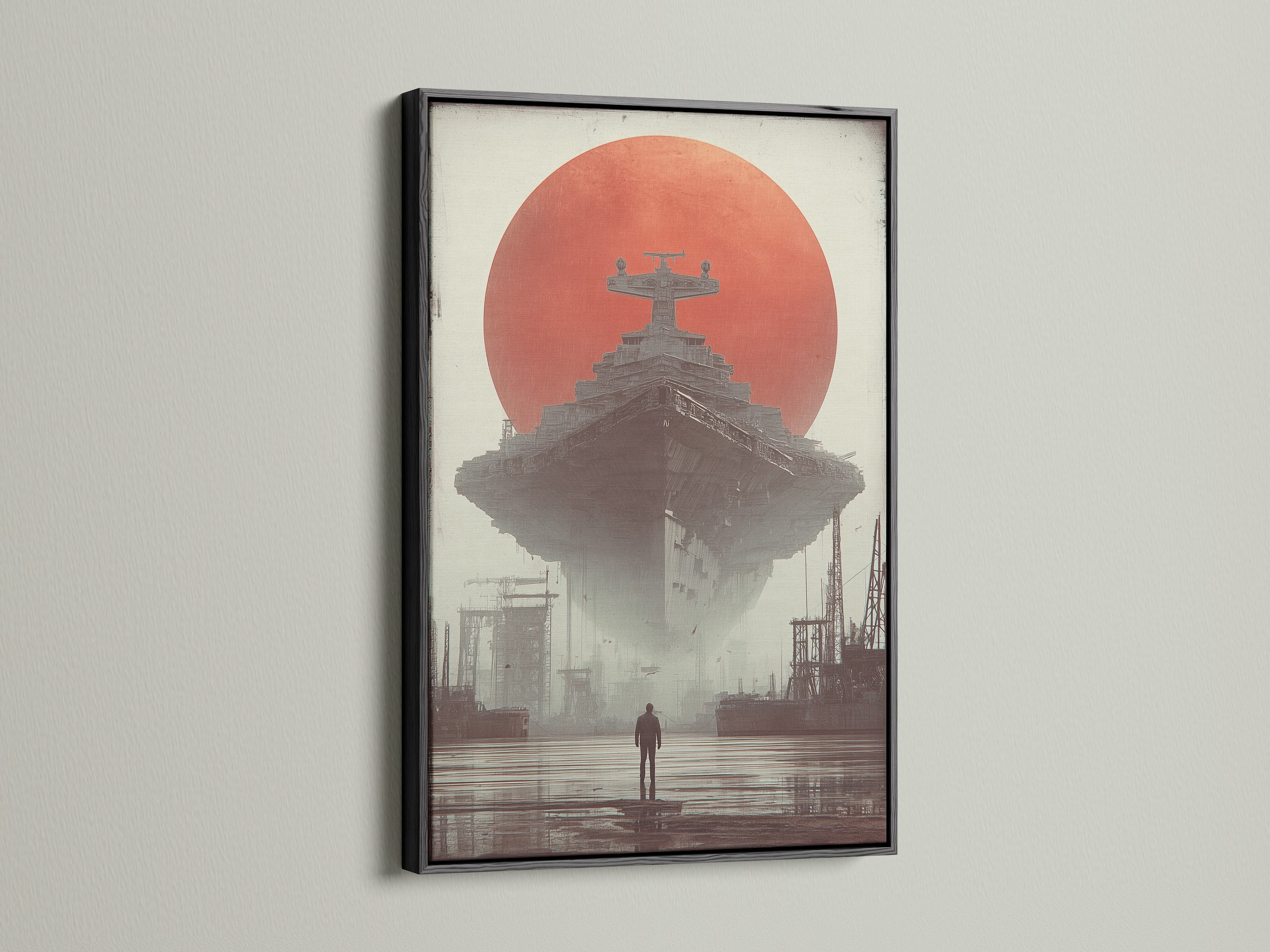 A black frame adds a touch of elegance to any artwork. See how this black frame accentuates the art. The contrast enhances the visual impact. Ideal for modern and minimalist interiors. Elevate your art collection with a sleek black frame.