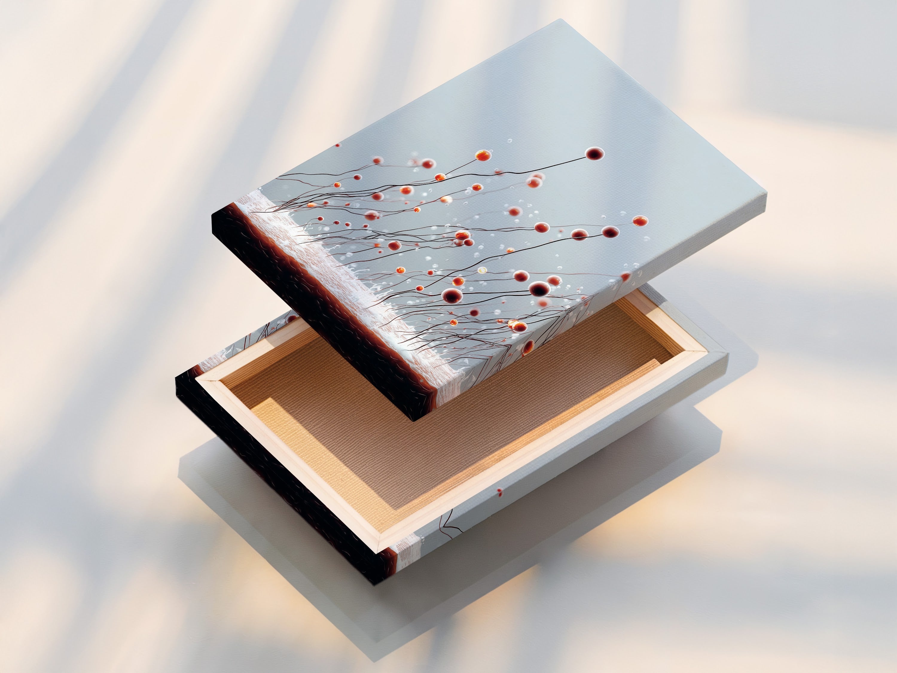 A stretched canvas print ready to hang. The canvas print offers vibrant colors. It brings artwork to life. Discover our premium stretched canvas prints. Transform your space with beautiful art.