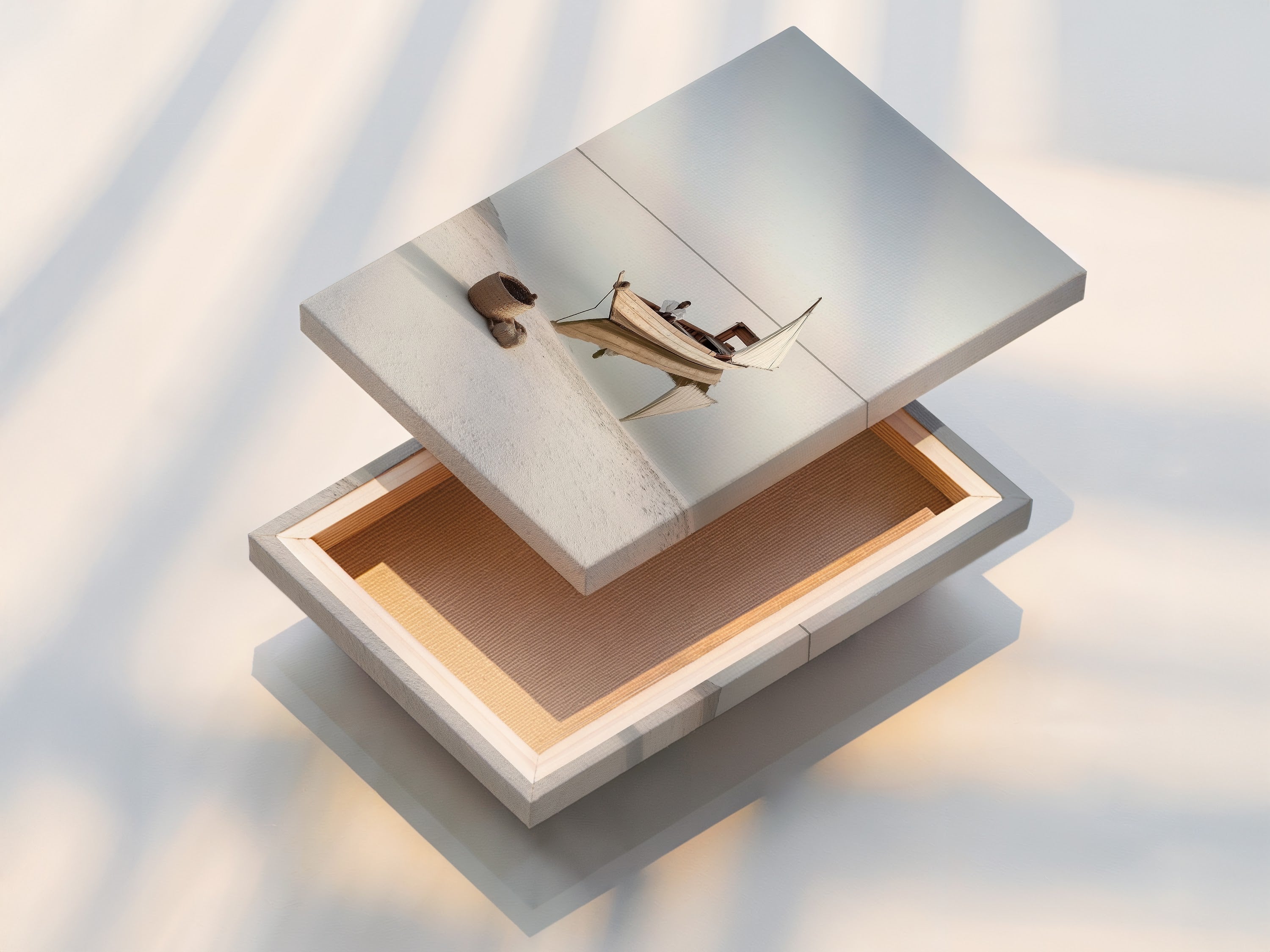 A stretched canvas print ready to hang. This durable canvas brings your coastal artwork to life. The stretched canvas provides a gallery-worthy look. It is perfect for displaying your favorite seascape wall art.