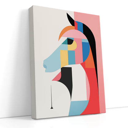 Contemporary Geometric Horse Silhouette - Canvas Print