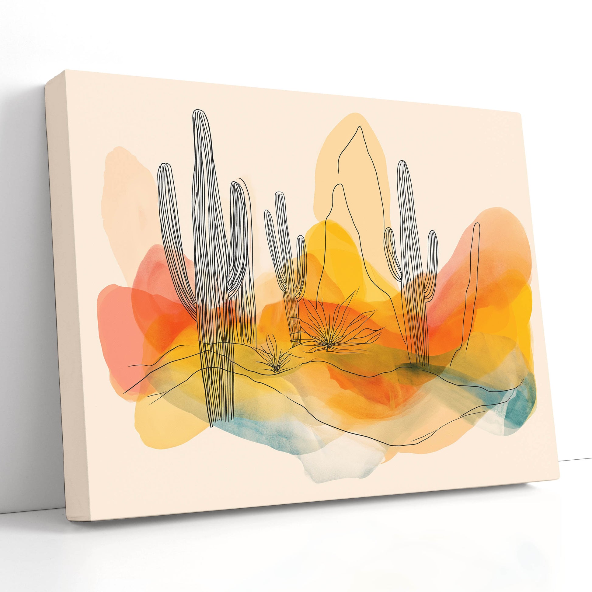 Abstract Cactus Wall Canvas