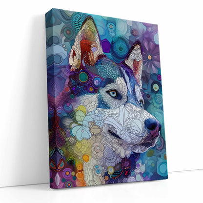 Canvas Print Colorful Husky   