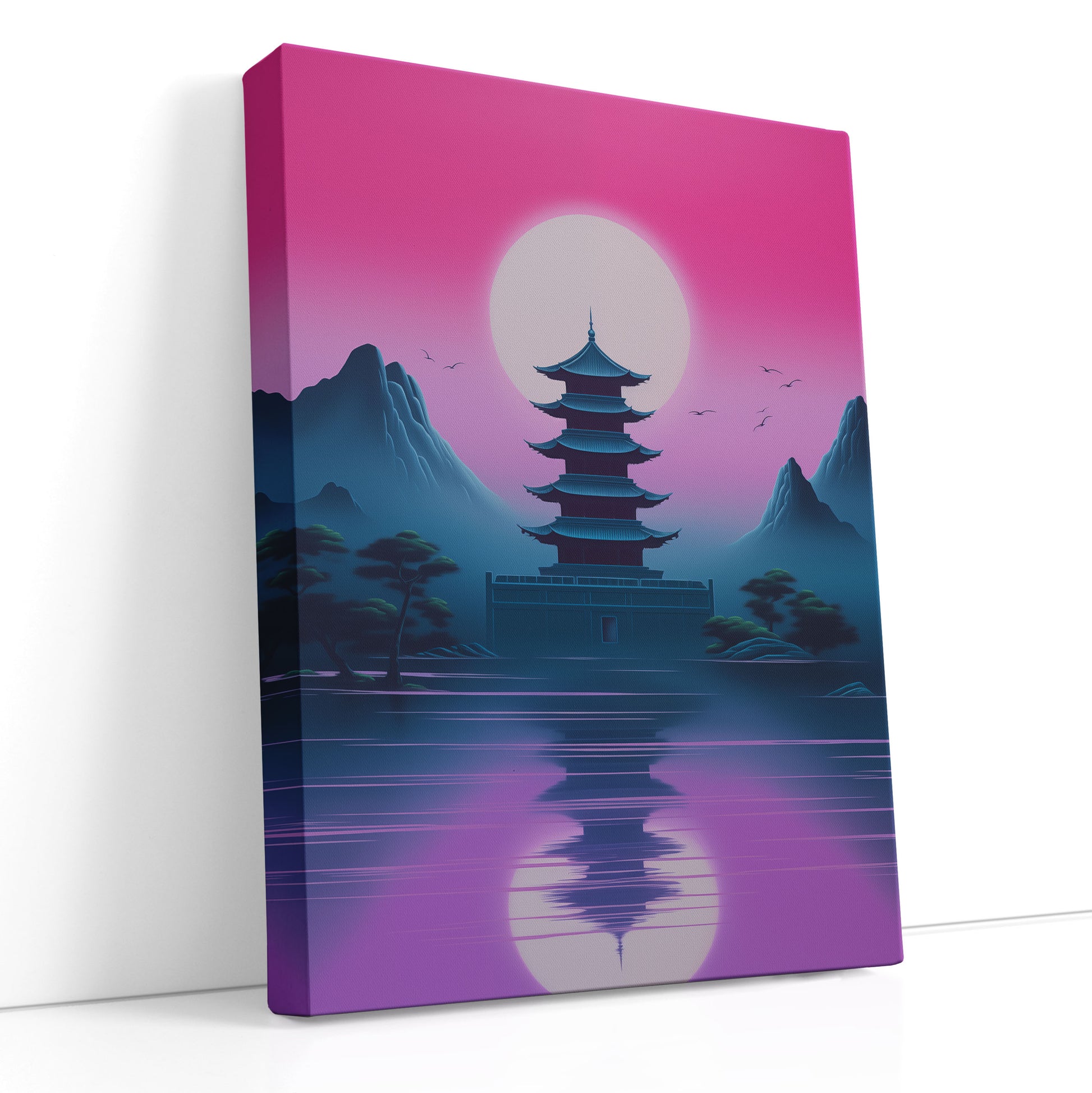 Canvas Print Pink Sky Reflection