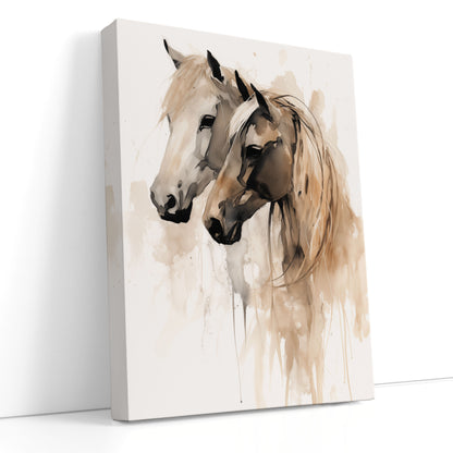 Minimalist Equine Love - Canvas Print