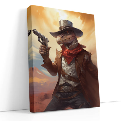 Cowboy Raptor Wall Canvas