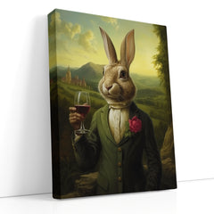 Wine Lover Rabbit Canvas Print