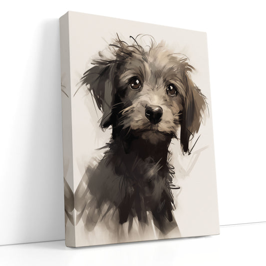 Canvas Print Sepia Puppy 