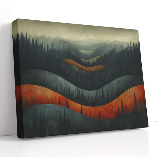  Abstract Woodland Wall Canvas