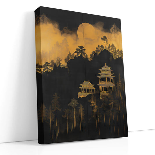 Golden Pagoda Canvas Print