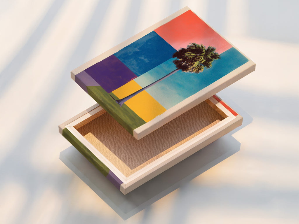 Stretched canvas print displayed. The canvas is stretched tightly over a wooden frame. Ready to hang and enjoy. The artwork looks vibrant and textured. Elevate your space with a stunning canvas print. Discover the beauty of stretched canvas art.